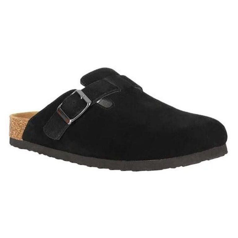 Aquatherm Women's 7 Suede Clog, Black 7