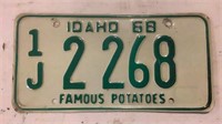 Vintage 1968 Idaho License Plate