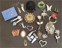 Lot of Fashion Pins, Pendants & More. Some Marked.
