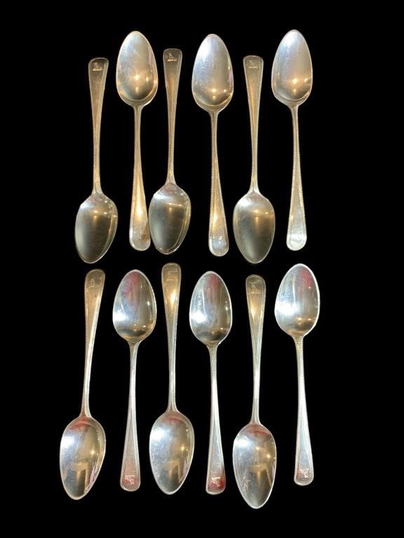 (12) 18th/19th C. Sterling Spoons, 168g TW