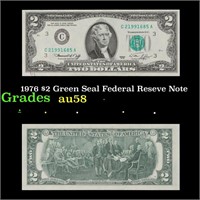1976 $2 Green Seal Federal Reseve Note Grades Choi