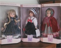 Lot of 3 Collectible Memories Porcelain Dolls NEW