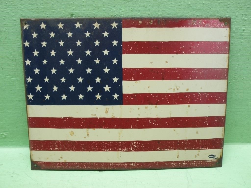 15 X 11.5 US Flag Metal Sign