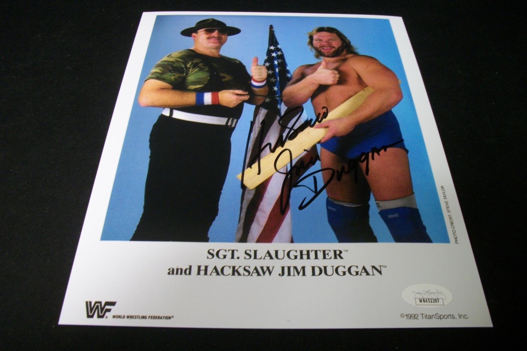 HACKSAW JIM DUGGAN SIGNED 8X10 PHOTO JSA