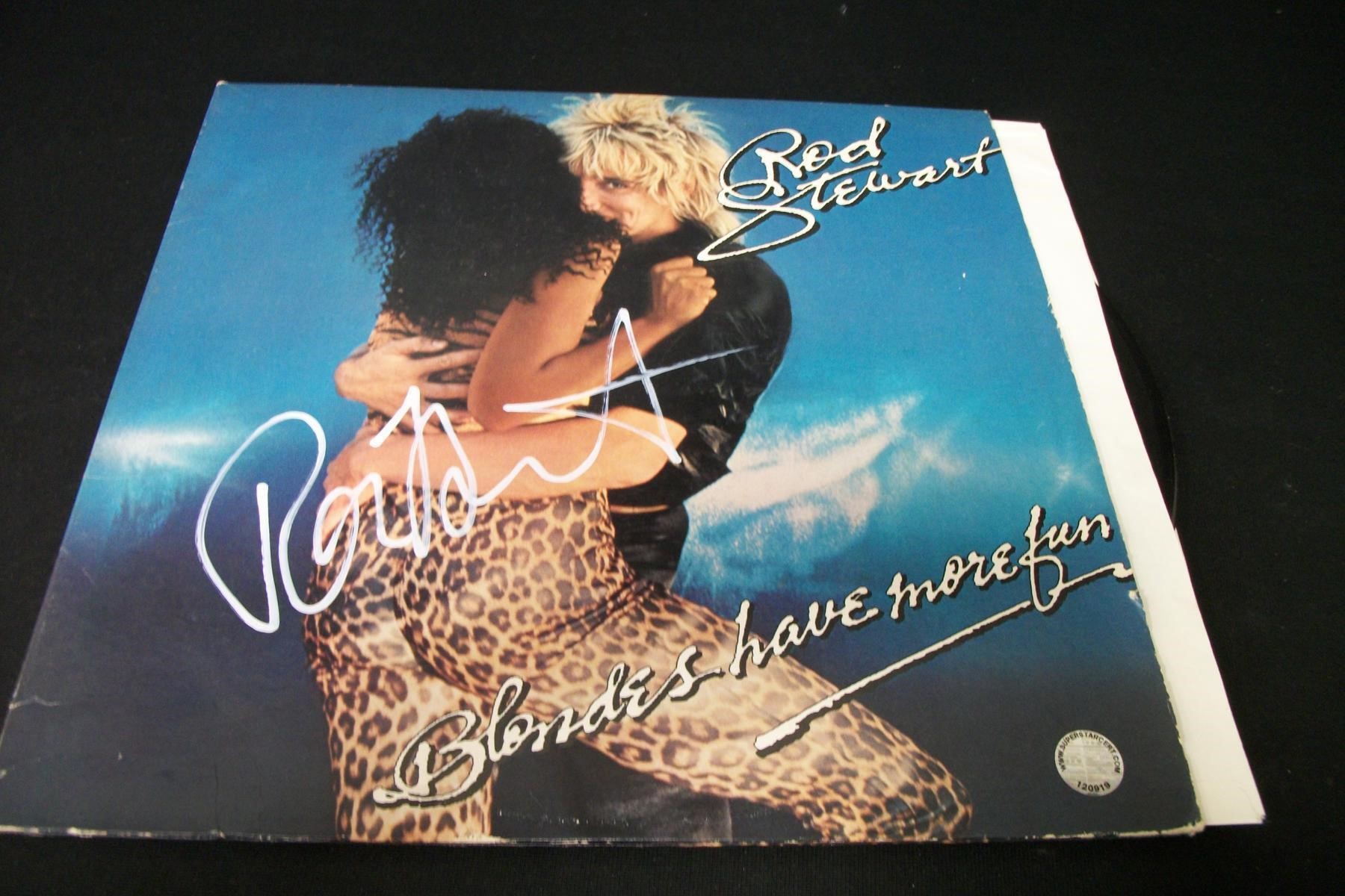 ROD STEWART SIGNED ALBUM COVER COA