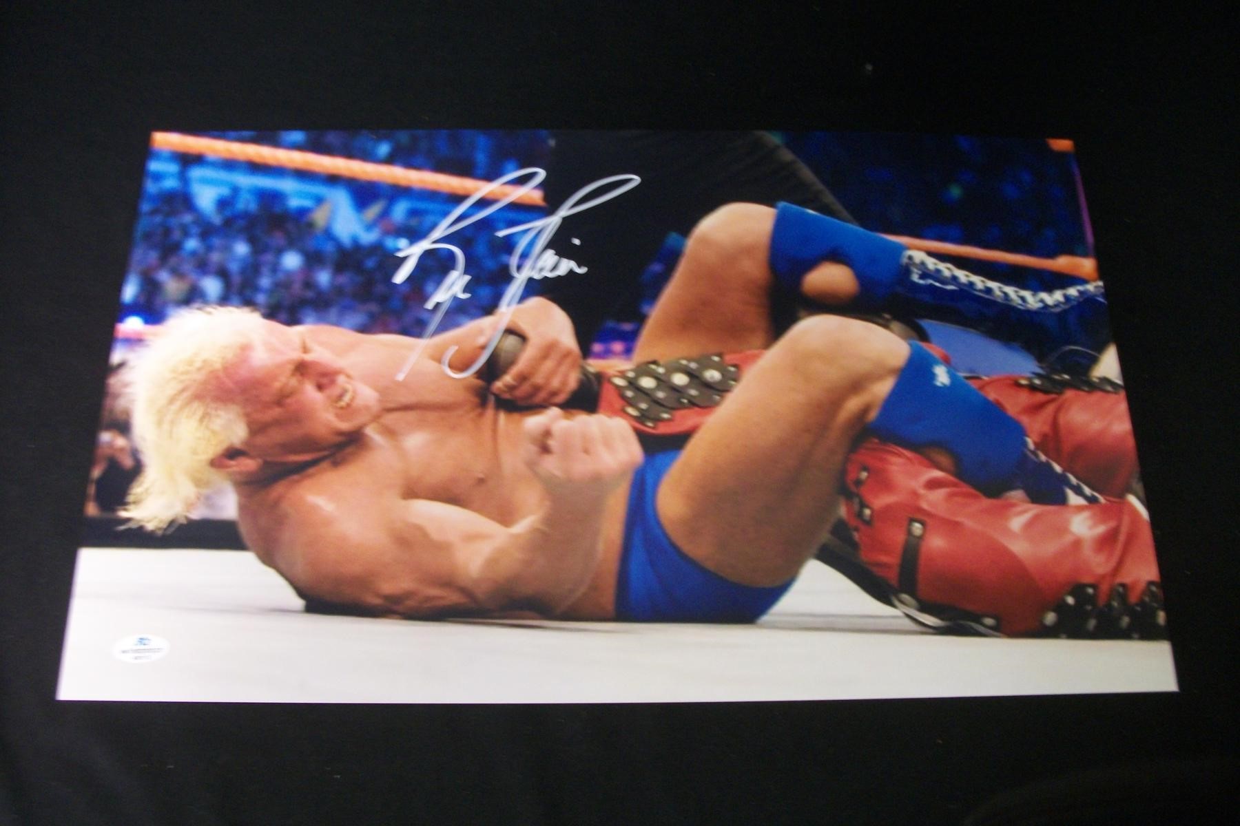 RIC FLAIR SIGNED PANORAMIC PHOTO FSG COA