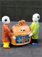 Japanese hand-painted porcelain incense burner