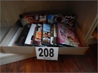 BOX ASSORTED DVDS AND VHS TAPES