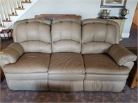 LEATHER 6' SOFA WITH INCLINERS ON EITHER END