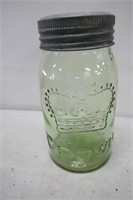 Olive Green Crown Quart Jar