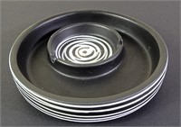 Haeger Zebra Stripe Pottery Ashtray