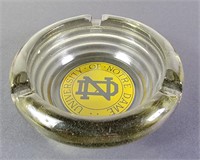 University Of Notre Dame Smoked Glass Ashtray