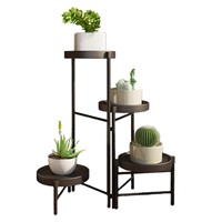 4 Tier Black Metal Plant Stand Foldable for Multip