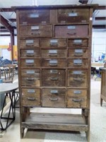 Antique? Drawer Cabinet w/old ammo crate drawers