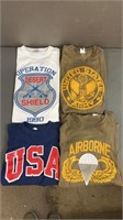 4pc Vtg 1980s-90s US Military Tee Shirts