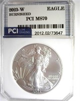 2023-W Silver Eagle PCI MS70 Burnished