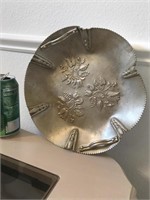 Vintage Aluminum Floral Design Bowl