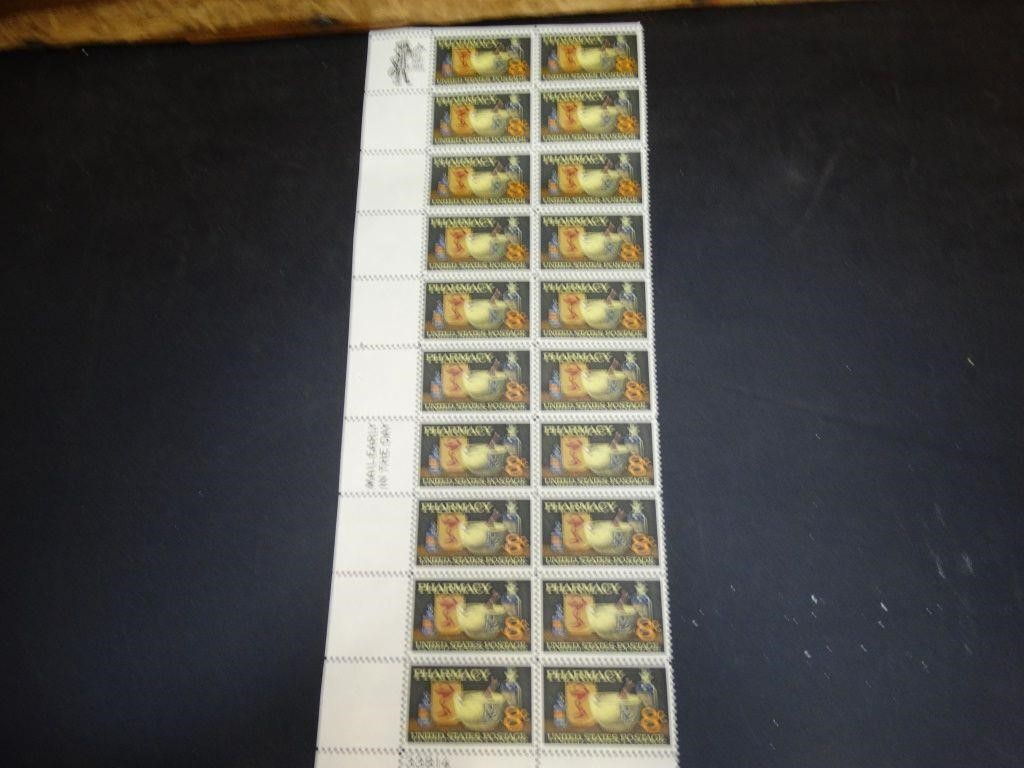 Pharmacy Unused 8 Cents U.S. Stamps $1.60 FV