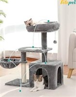 Petepela Cat Tree For Small Cats, Plush Cat Tower