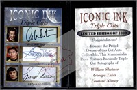 WShatner GTakei Leonard Nimoy Iconic Ink facsimile