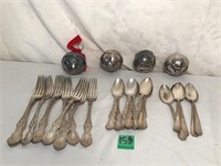 Lot of Wallace Silverware & Bell Ornaments