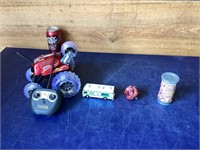 RC truck (working) and assorted toys