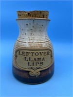 Leftover Llama Lips Pottery Jar - Signed 1987