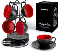 MIAMIO - Set of 6, Ceramic Stackable Cappuccino Cu