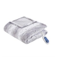 Marselle Grey 50x70in. Faux Fur Heated Throw