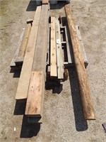 Assorted lumber; 2 @ 4"x6"x9', 1 @ 6"x6"x92",