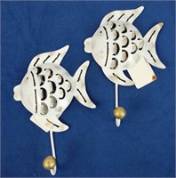 Metal Fish Wall Hooks (2) - New