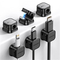 6 Pack Magnetic Cable Clips [Cable Smooth Adjustab
