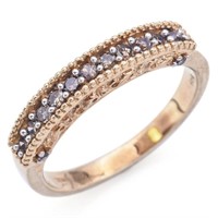 Estate 10K Yellow Gold Genuine Diamond Ring Band