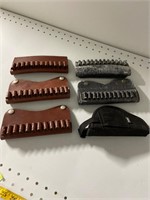 Lot of 6 leather gun cartridge holders