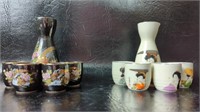 Two Porcelain Japanese Sake Sets