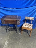 Vintage sewing table and chair, does not have