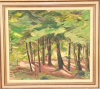 OIL ON CANVAS - SUMMER FOREST SCENE