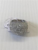 Sterling Silver Cocktail Ring Sz 8 marked au@