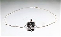 18" Sterling Chain with Box Pendant