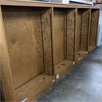 12' Oak Wood Bookcase w/metal Shelf Adjusters