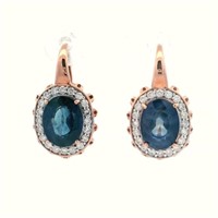 14ct R/G Sapphire 5.42ct earrings