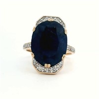 14ct Y/G Sapphire 9.83ct ring