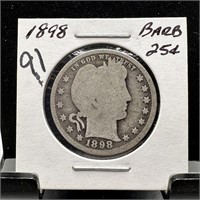 1898 BARBER SILVER QUARTER