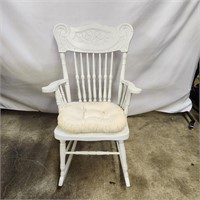Wooden rocking chair, painted white