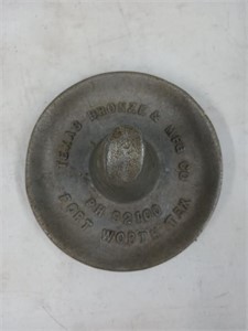 Texas bronze & Mfg Co advertising ashtray