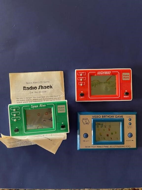 (3) 1980’s Handheld Radio Shack Video Games