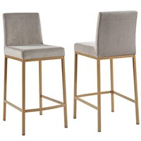 New Nspire Set of 2 Contemporary Velvet & Metal 26