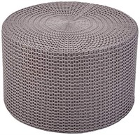 New Knit Foam Floor Pouf Ottoman, Grey