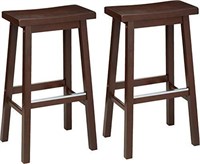 New Classic Solid Wood Saddle-Seat Counter Stool w