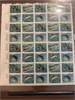 QTY 40 1 SHEET 25C STAMPS MARINE ANIMALS